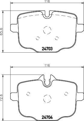 

Комплект тормозных колодок Hella 8DB355014361