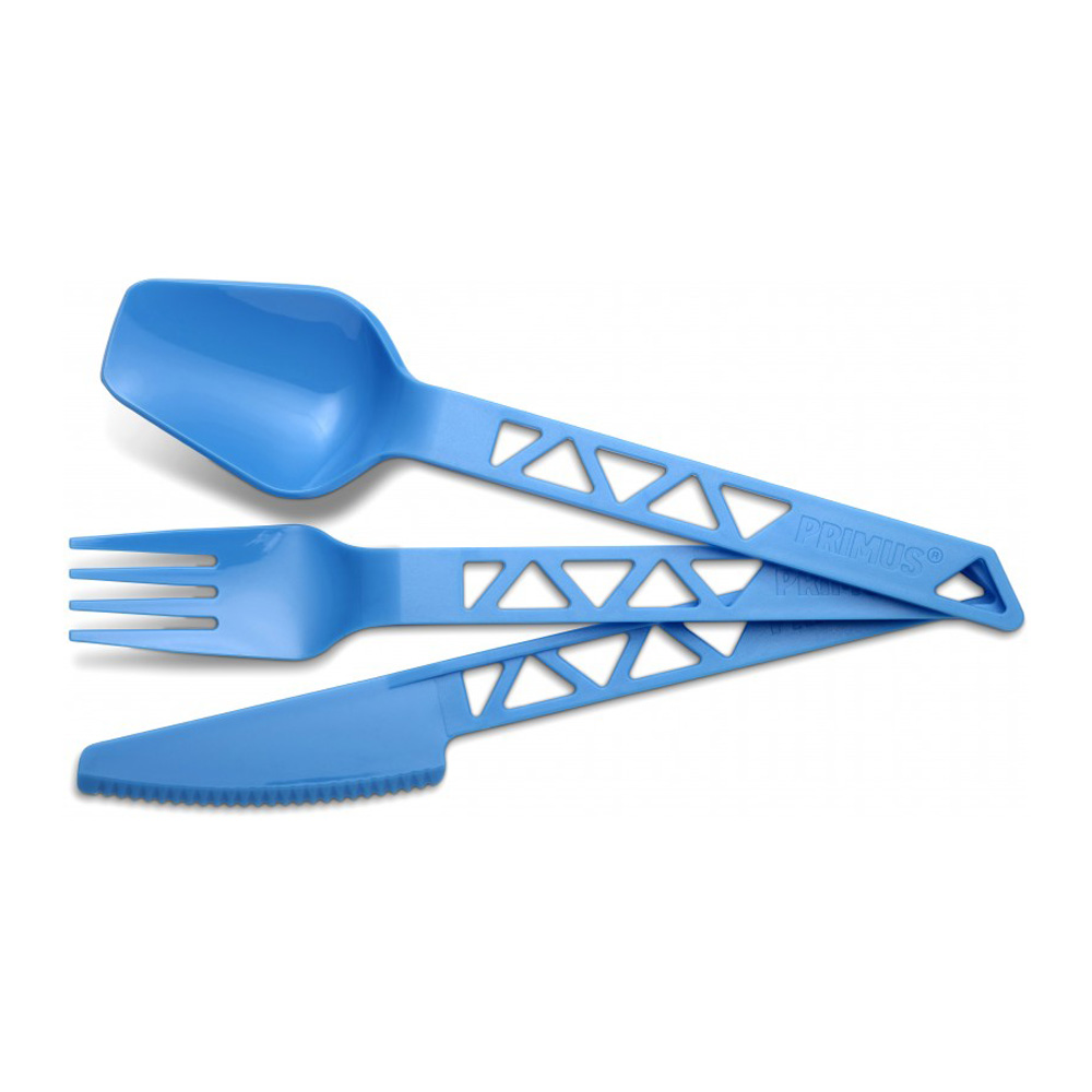 фото Ложка-вилка-нож туристическая primus lightweight trailcutlery голубая