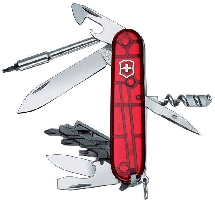 Мультитул Victorinox CyberTool, красный/прозрачный, 27 опций