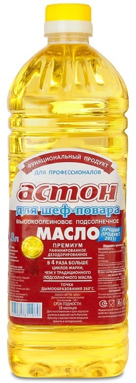 Масло Астон подсолнечное рафинированное дезодорированное 1.8 л