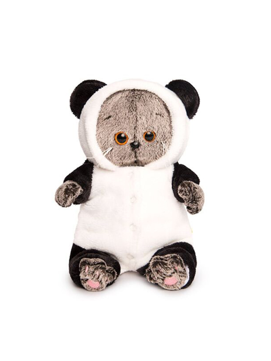 фото Мягкая игрушка budi basa кот басик baby в комбинезоне панда, 20 см