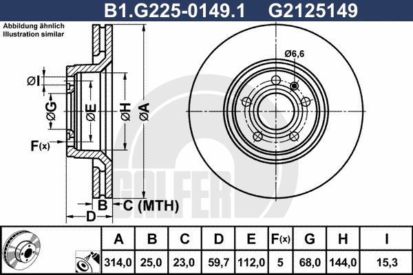 фото Тормозной диск galfer b1.g225-0149.1