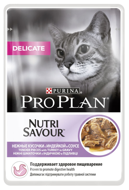 фото Влажный корм для кошек pro plan nutri savour delicate, индейка, 24шт, 85г