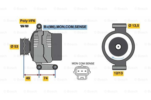 

Генератор BOSCH 0 986 049 520