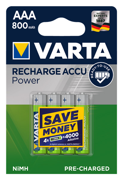 фото Аккумуляторная батарея varta recharge accu power 56703 4 шт