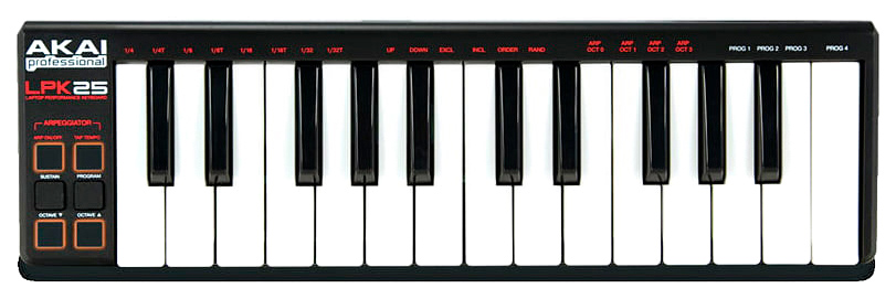 Портативный USB/MIDI-контроллер Akai PRO LPK25