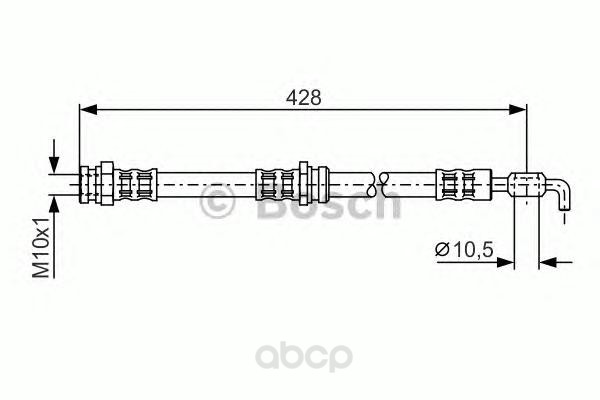 фото Шланг тормозной системы bosch 1987476966 передний