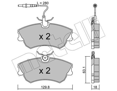 фото Комплект тормозных дисковых колодок metelli 22-0222-0