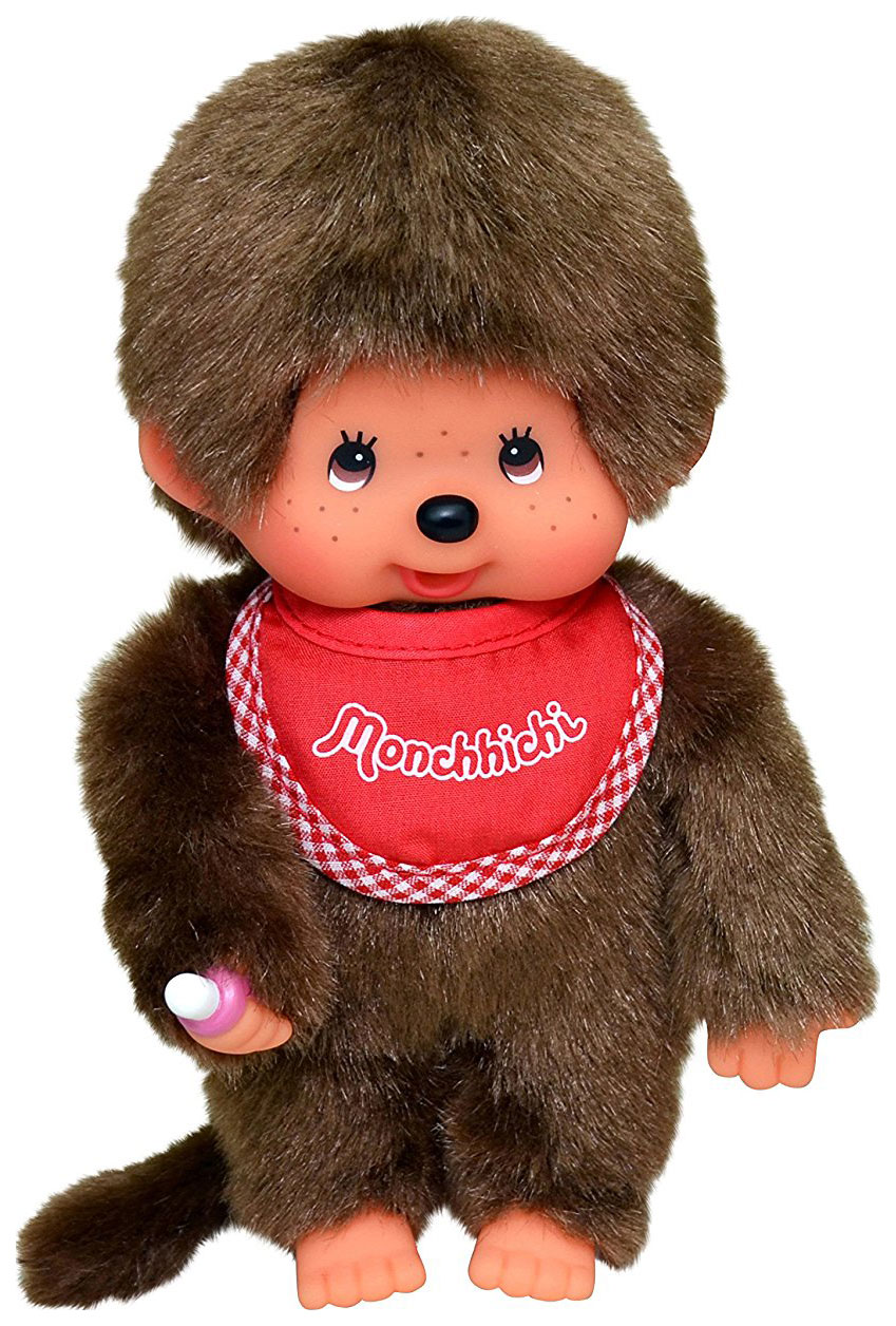 фото Мягкая игрушка monchhichi мальчик в красном слюнявчике 20 см