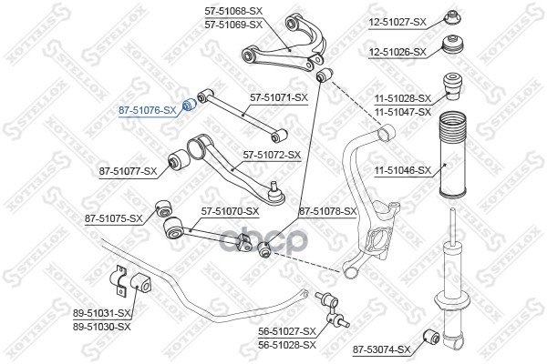 фото Сайлентблок stellox 8751076sx