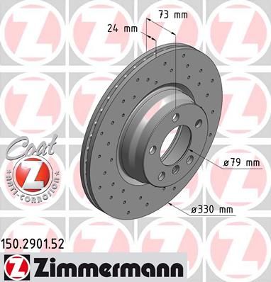 фото Тормозной диск zimmermann 150.2901.52