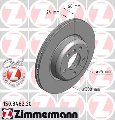 фото Тормозной диск zimmermann 150.3482.20