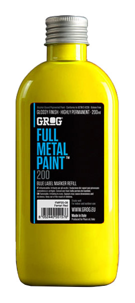 Заправки для маркеров Grog Full Metal Paint Flash yellow 200 мл