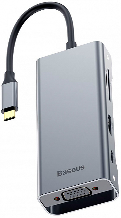 

USB-концентратор Baseus Square Desk VGA CATXF-A0G (Deep Grey), Square Desk VGA