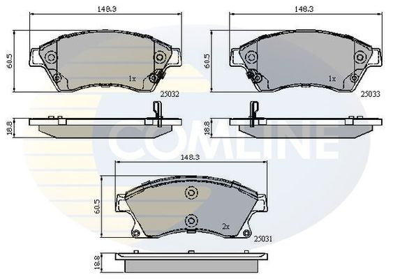 фото Комплект тормозных колодок, дисковый тормоз comline cbp32038