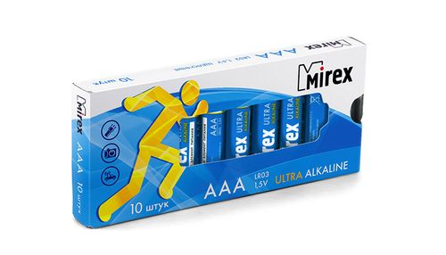 Батарейка щелочная Mirex LR03/AAA 1,5V 10 шт батарейка фаzа ааа lr03um b2 ultra max щелочная блистер 2 шт 5043053