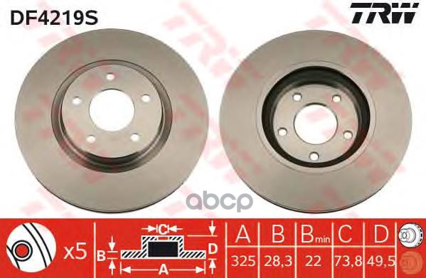 фото Тормозной диск trw/lucas df4219s