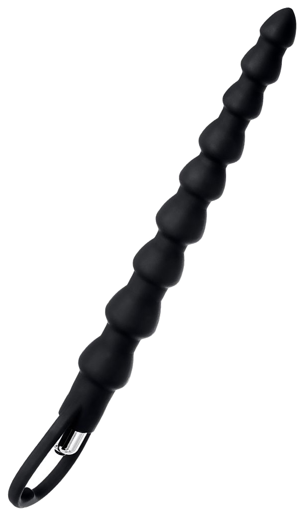 фото Черная анальная цепочка с вибрацией a-toys 32,7 см