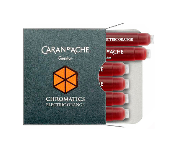 Набор чернил Caran d’Ache 8021052 пластиковый картридж оранжевые 6шт