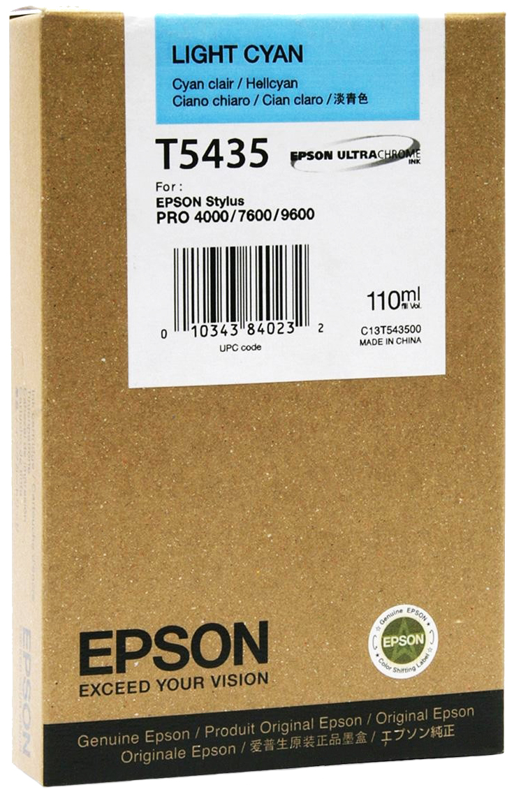 

Картридж для струйного принтера Epson C13T543500, светло-голубой, оригинал, t5435