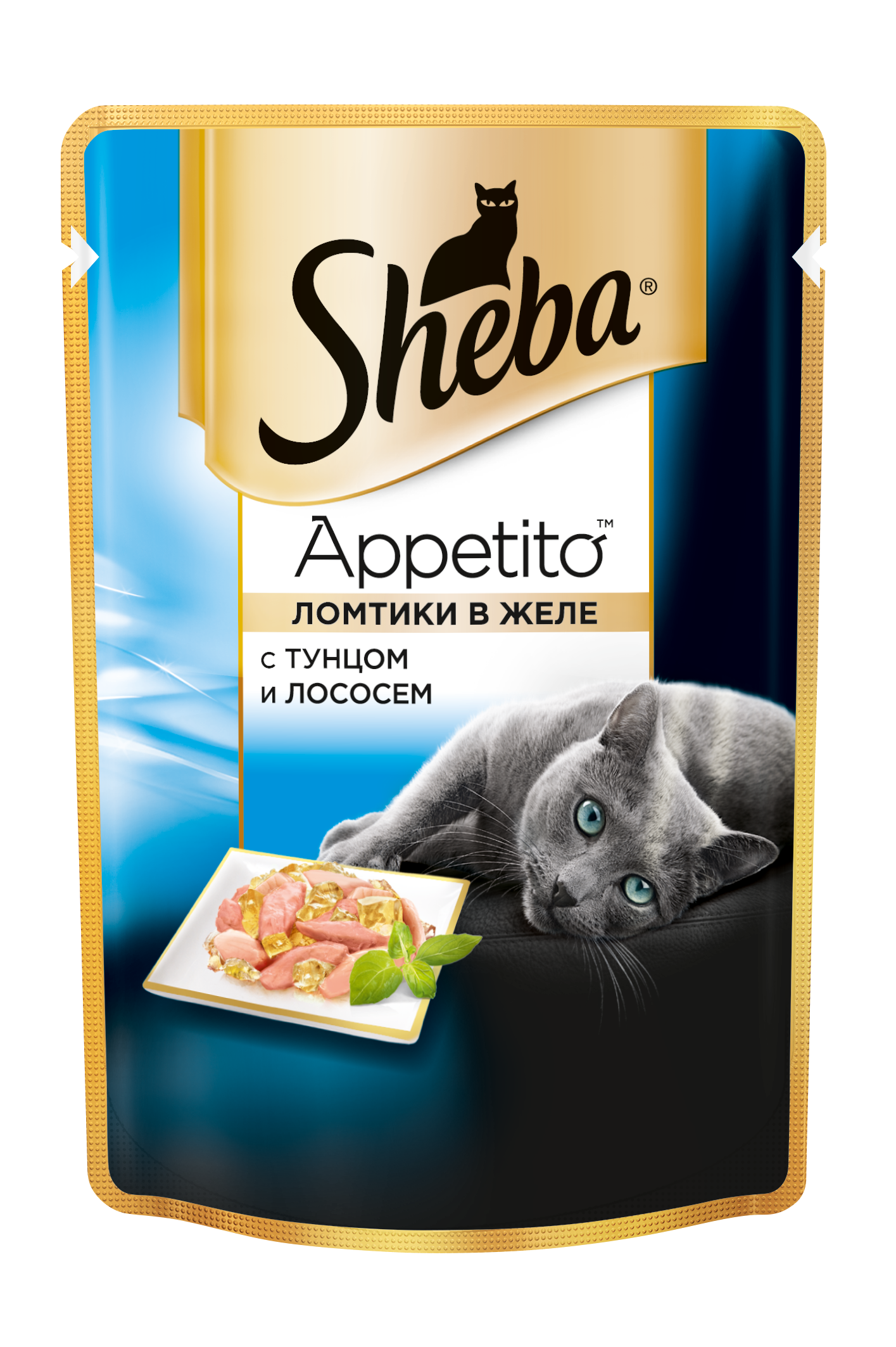 фото Влажный корм для кошек sheba appetito с тунцом и лососем, 85г