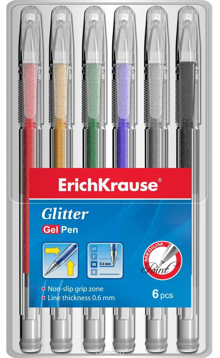 фото Набор гелевых ручек erichkrause glitter 6шт,