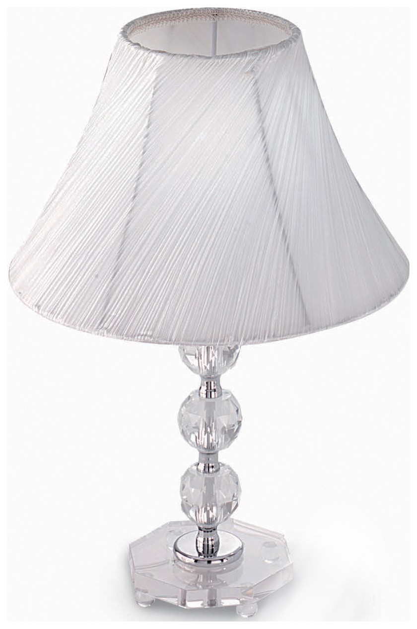 фото Настольная лампа ideal lux magic макс. 60вт е27 хром/белый металл/стекло/ткань 014920