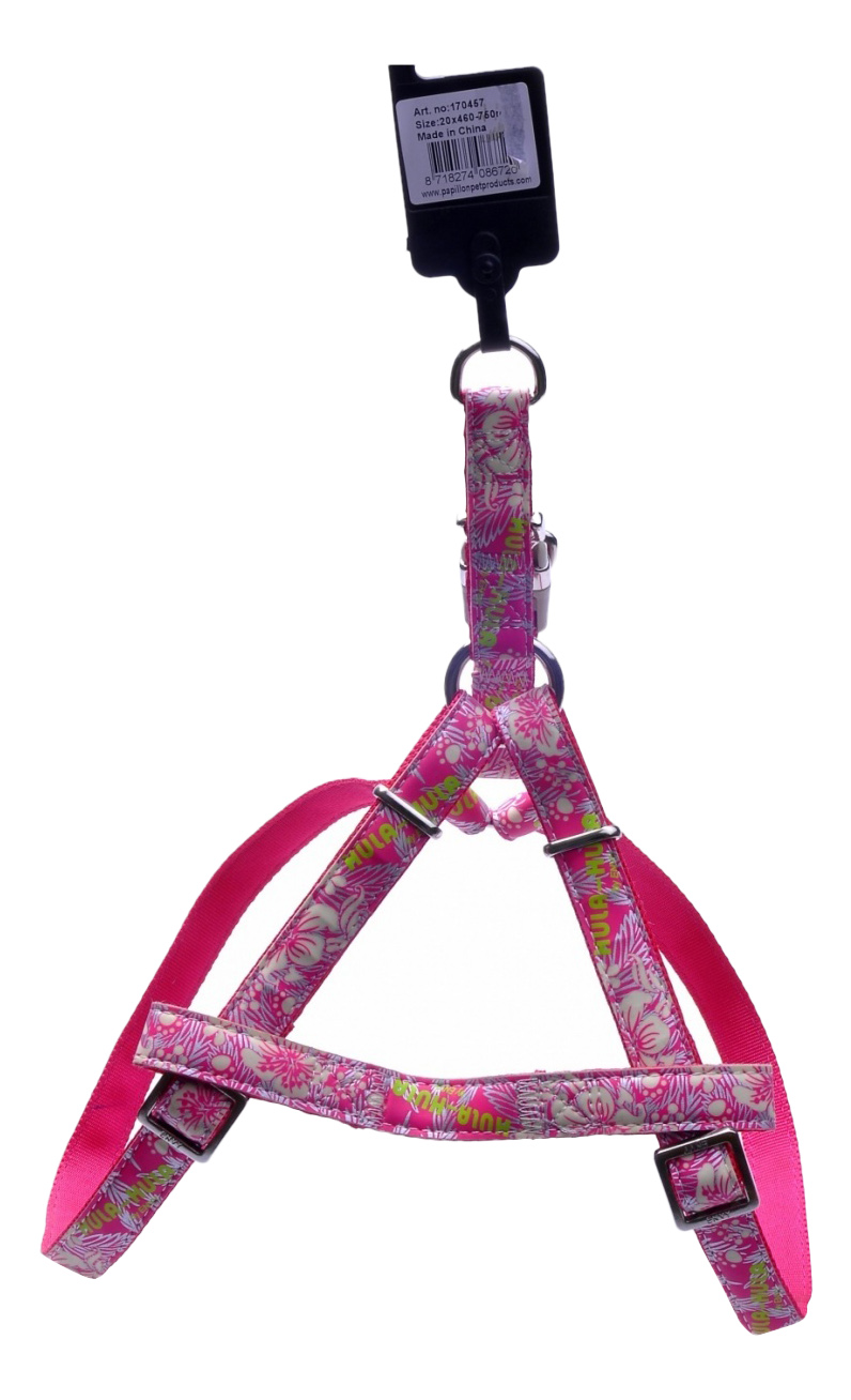 Шлейка для собак Papillon с рисунком 15мм-35-60см, розовый