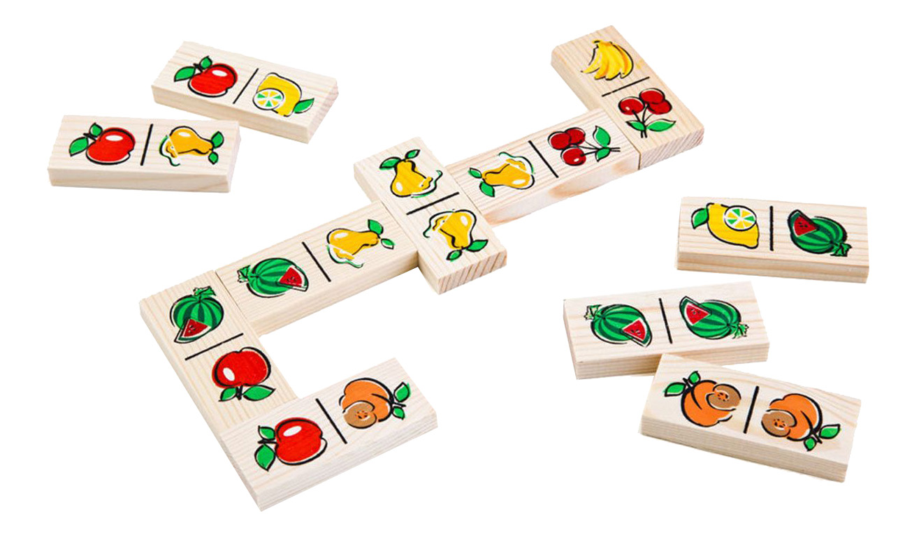 фото Семейная настольная игра томик домино фрукты-ягоды