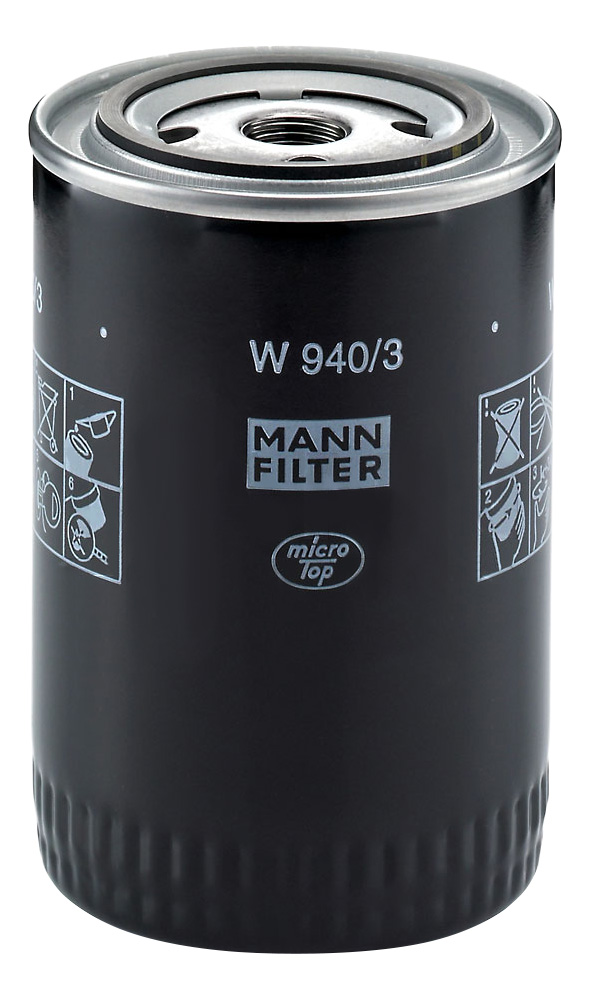 

Фильтр масляный двигателя MANN-FILTER W940/3, фильтр масляный двигателя W940/3