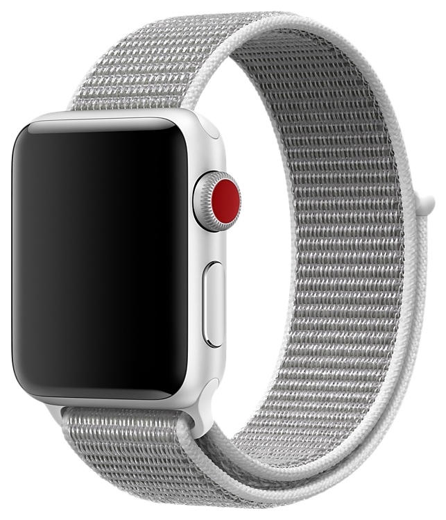 фото Ремешок для смарт-часов apple sport loop для apple watch 38 mm white/gray (mqvy2zm/a)