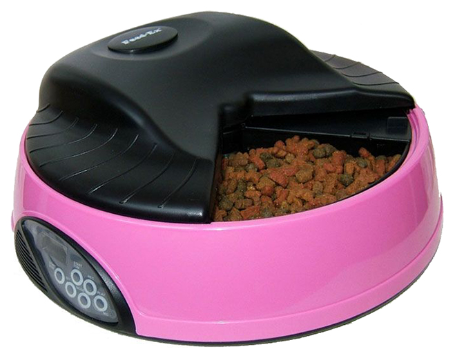 Автокормушка для кошек и собак Feed-Ex PF1, жк дисплей, с таймером, розовая, 2 л