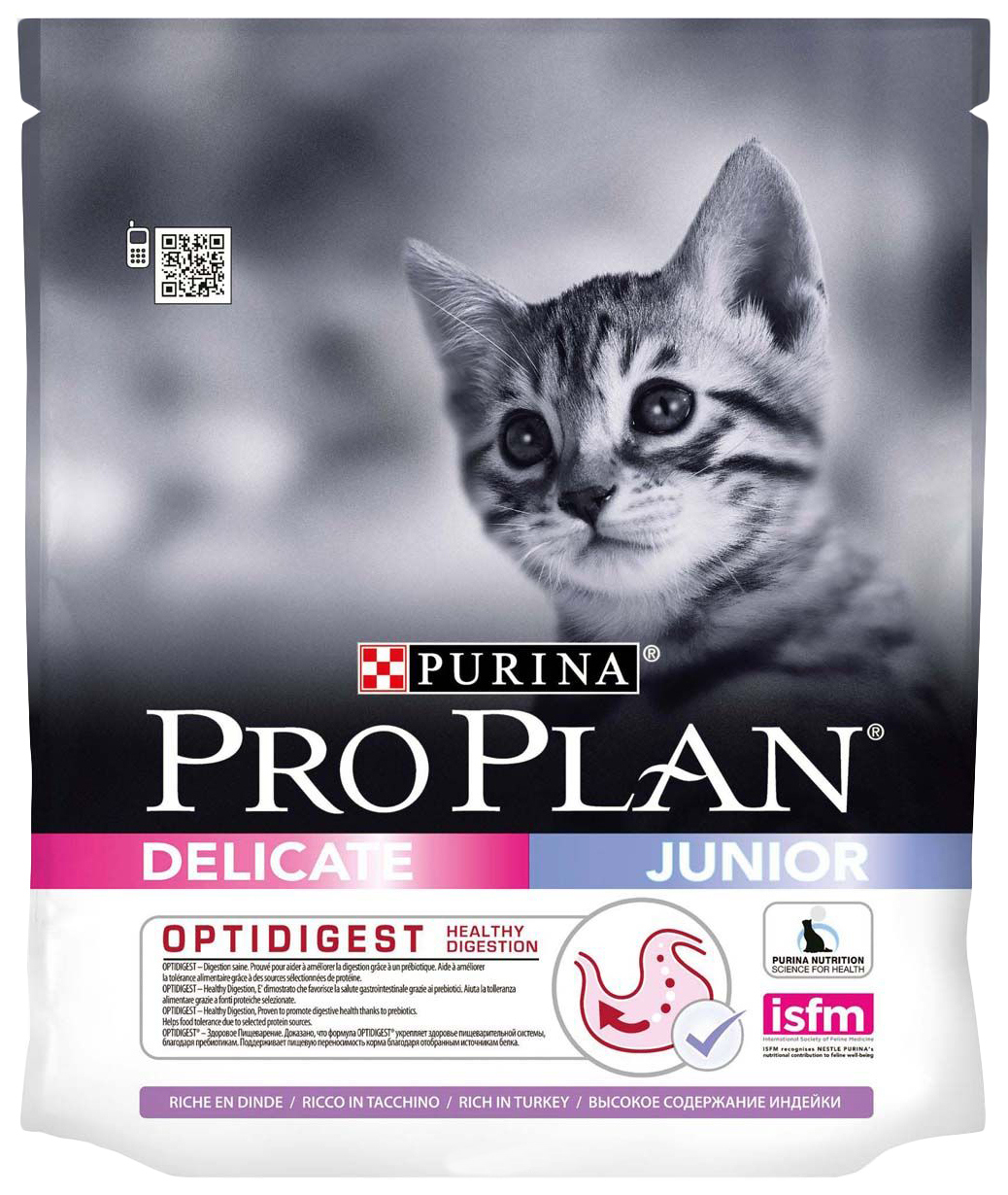 

Сухой корм для котят PRO PLAN Delicate Junior Optidigest, индейка, 0,4кг, Delicate Junior Optidigest