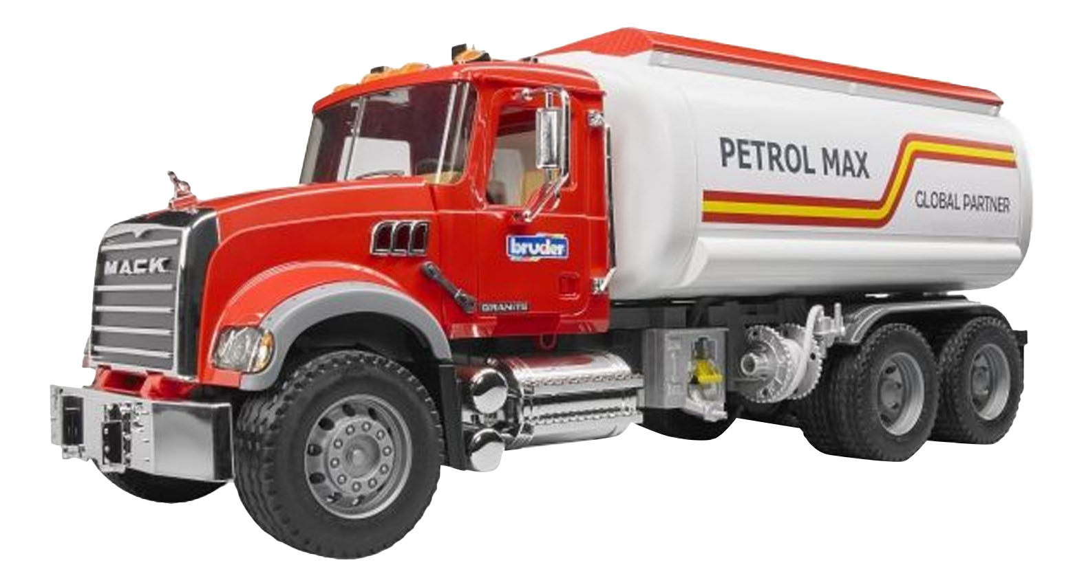 

Бензовоз MACK красная кабина 1:16 Bruder 02-827, Бензовоз MACK красный