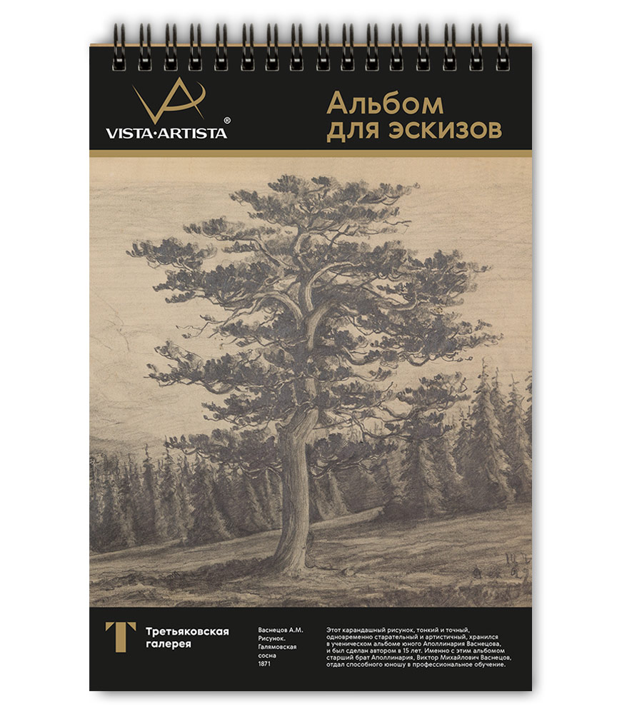 

Альбом для эскизов на спирали VISTA-ARTISTA (белая бумага), А5, 36 листов, арт. GTG-SNH-01