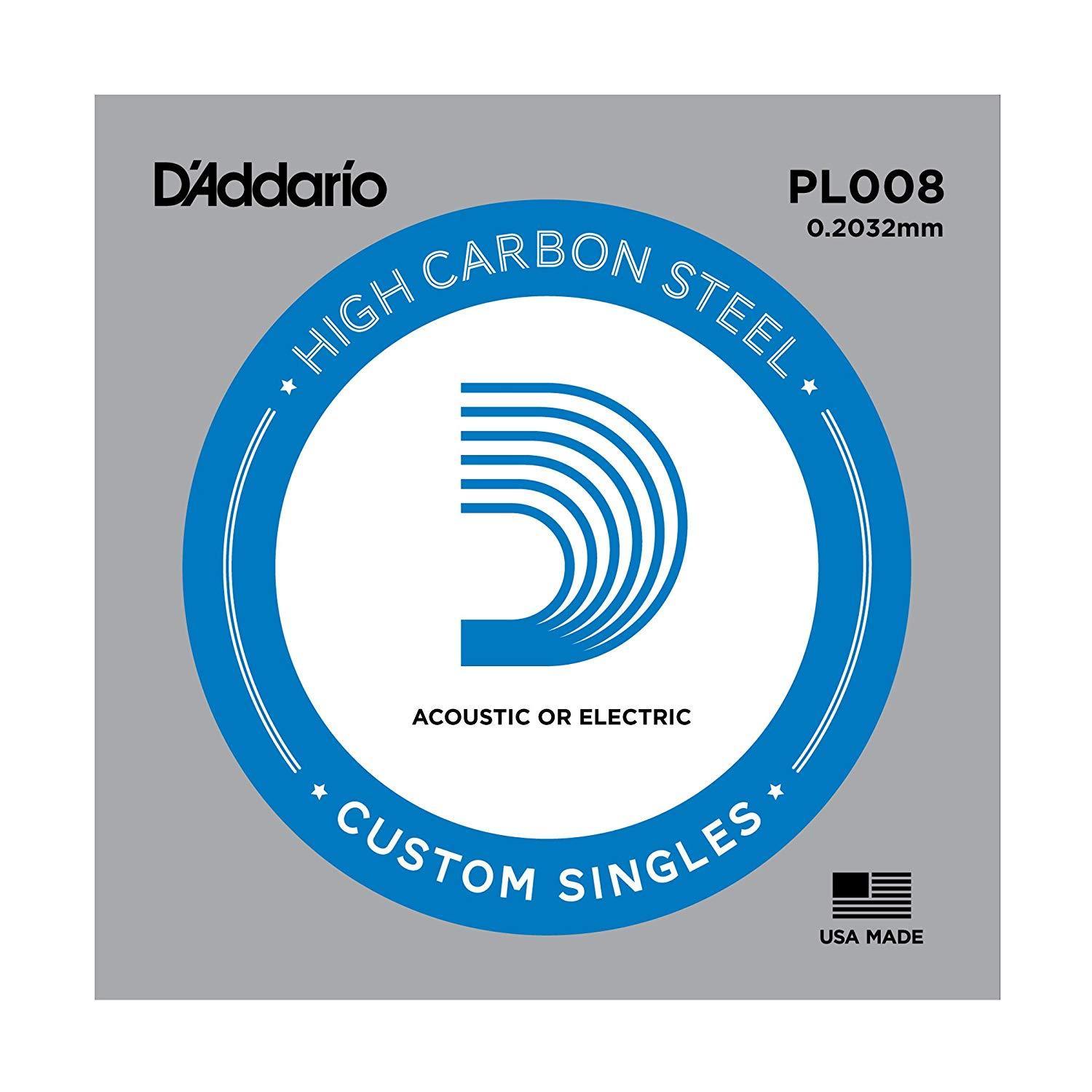 

Одиночная струна для акустической и электрогитары D ADDARIO PL008