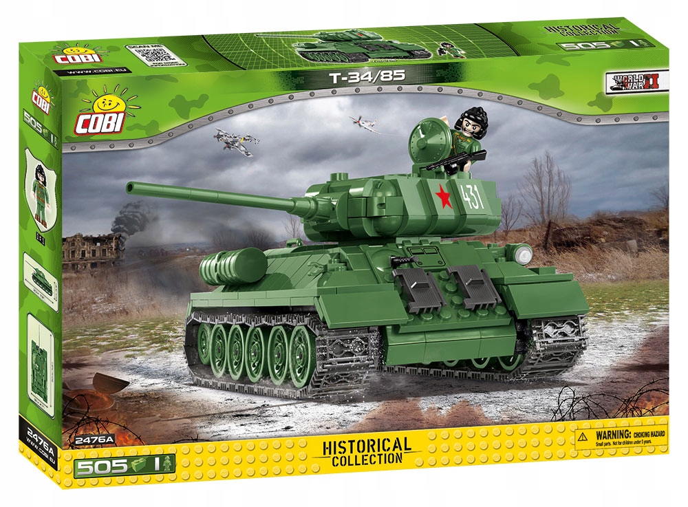 фото Конструктор пластиковый cobi танк t-34-85 2476a