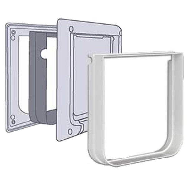 Элемент туннеля для двери TRIXIE 4-Way Cat Flap 3869, белый, 16,5х21,6см