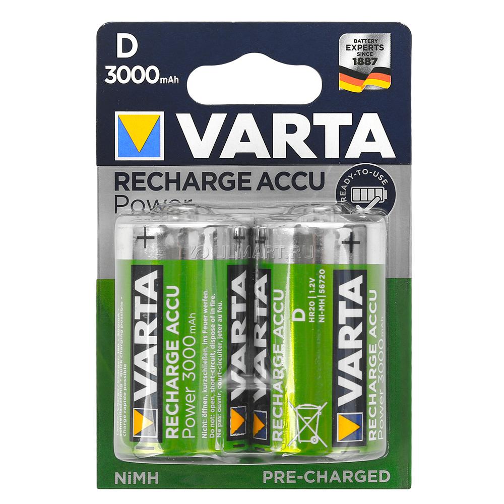 Аккумуляторная батарея Varta D R2U 2 шт аккумулятор varta ni mh aaa hr03 4bl 1 2в 800 мач блистер 4 шт