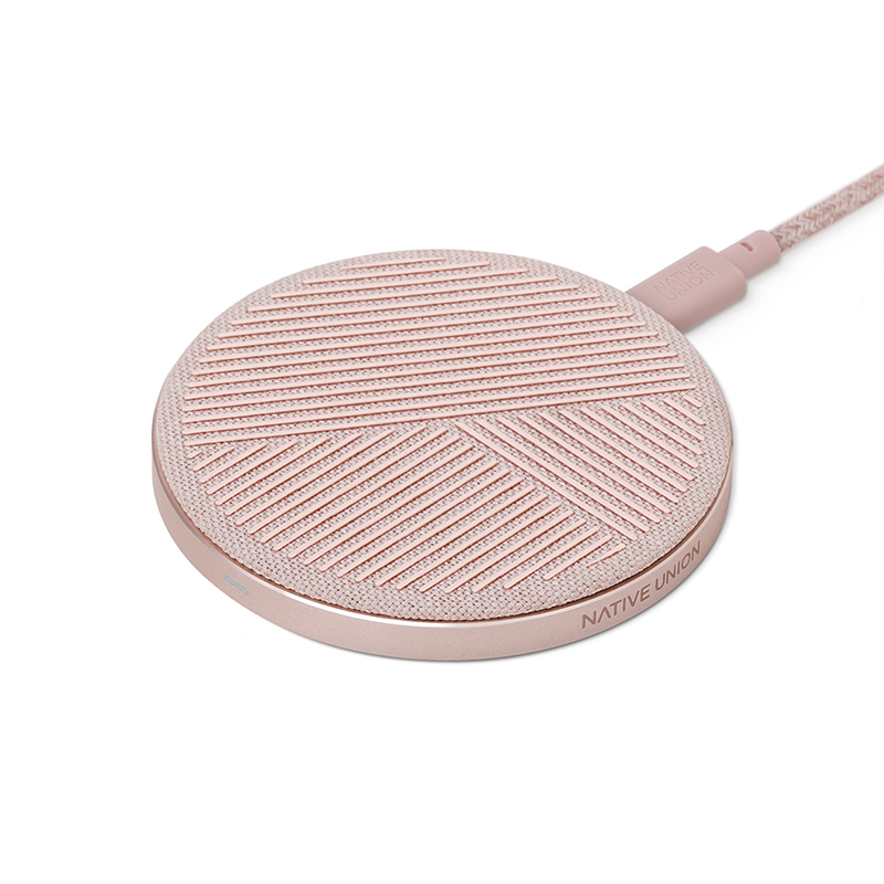 фото Беспроводное зарядное устройство native union drop (drop-rose-fb) 7,5 w, pink