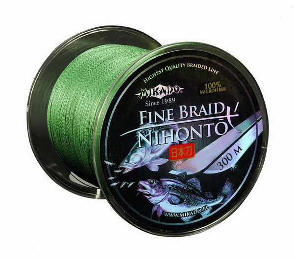 Леска плетеная Mikado Nihonto Fine Braid 0,2 мм, 300 м, 16,6 кг, green