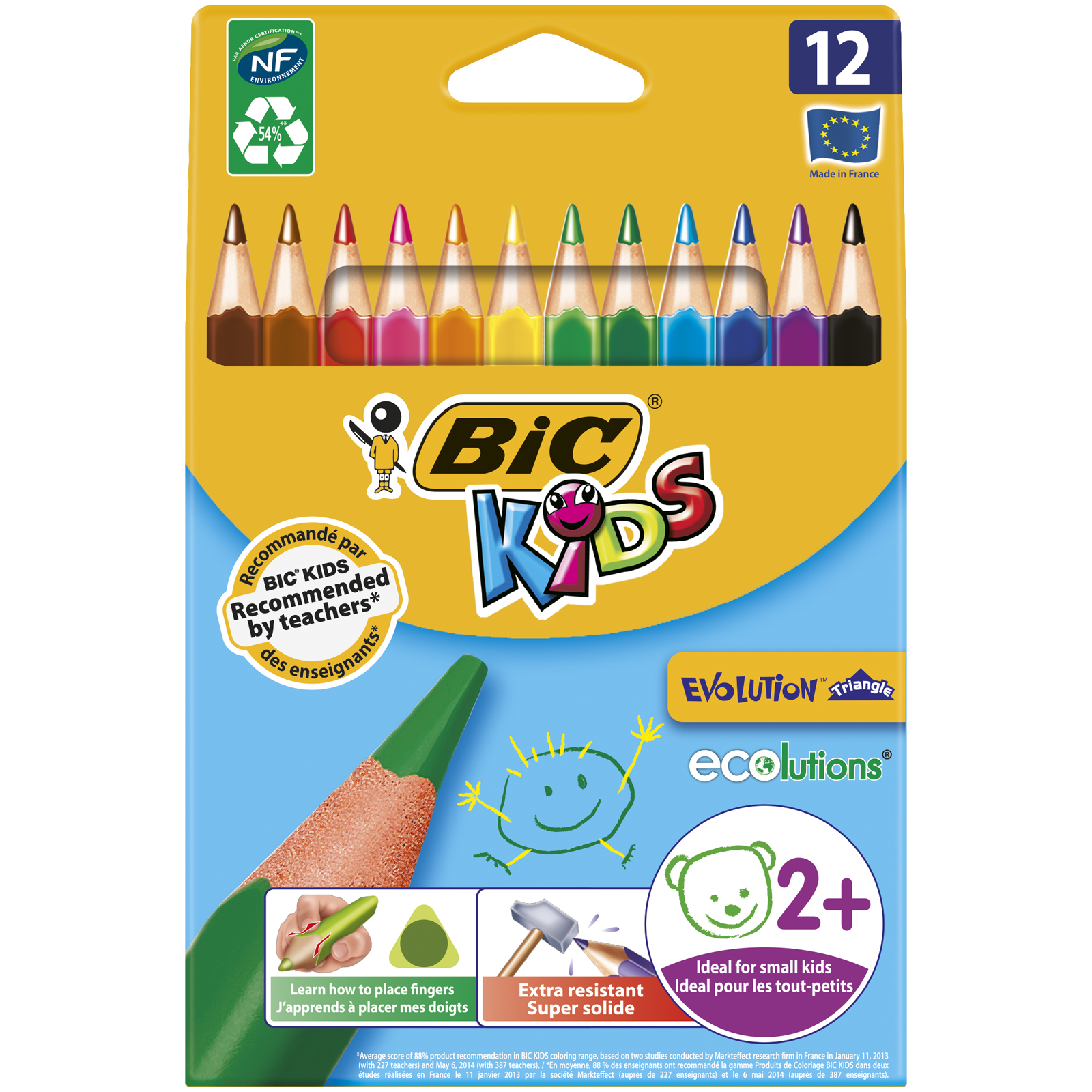 фото Карандаши цветные bic kids ecolutions evolution triangle коробка x12