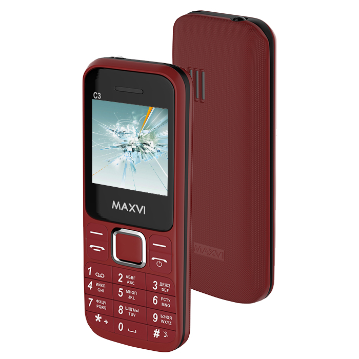 фото Мобильный телефон maxvi c3 red