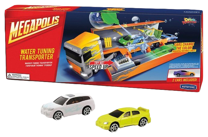 фото Набор техники autotime megapolis color twisters racing transporter 33934