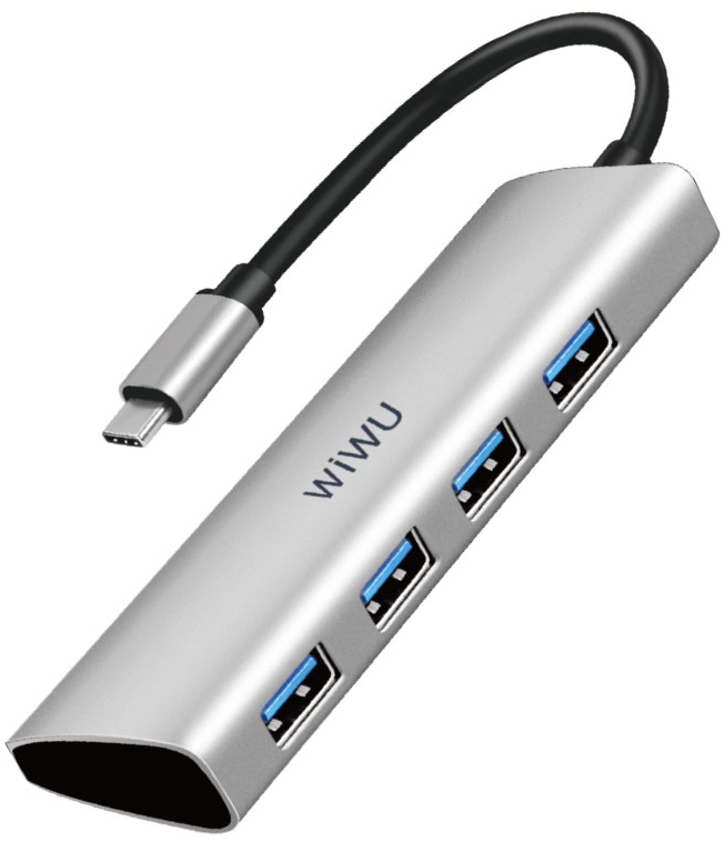 фото Usb-концентратор wiwu alpha a440 usb-c (grey)