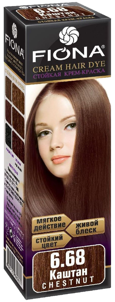 Краска для волос FIONA Cream Hair Dye 6.68 Каштан