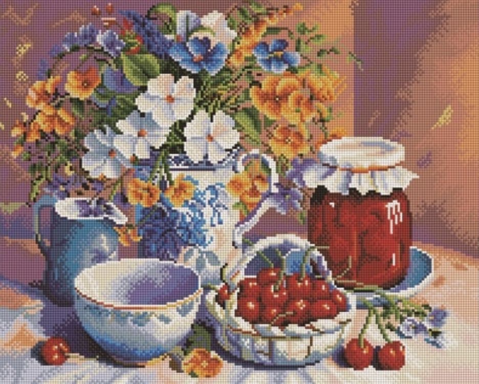 

Алмазная вышивка Painting Diamond Вишневое варенье, 40x50 см, Вишневое варенье