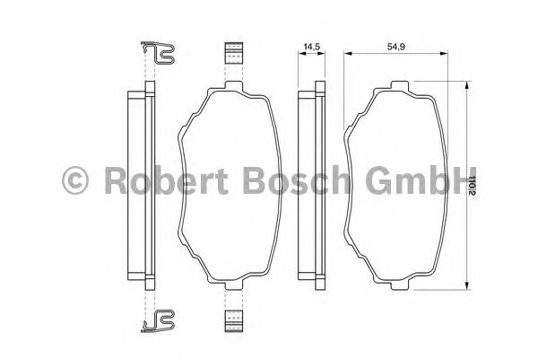 Комплект тормозных колодок BOSCH 0986424669