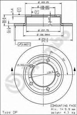 фото Тормозной диск brembo 08393910