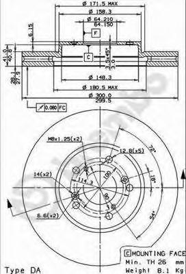 

Тормозной диск brembo 09884010